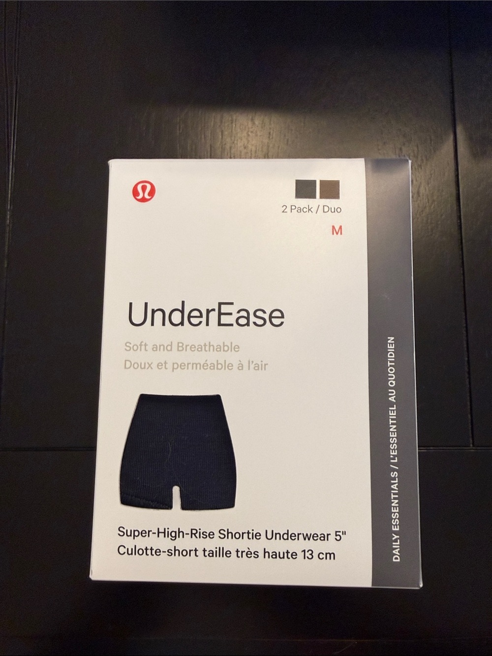 Lululemon UnderEase Super-High-Rise Shortie Underwear 5" 2-Pack Medium NWT